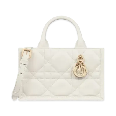 Dior Mini Dior Book Tote Macrocannage Calfskin "Latte"