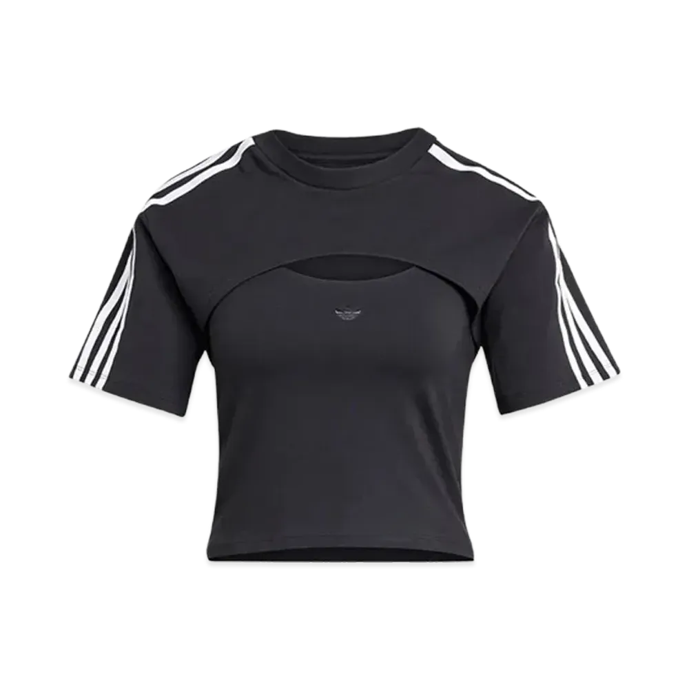 adidas Cutout Cali Short Sleeve T-shirt "Black/White"