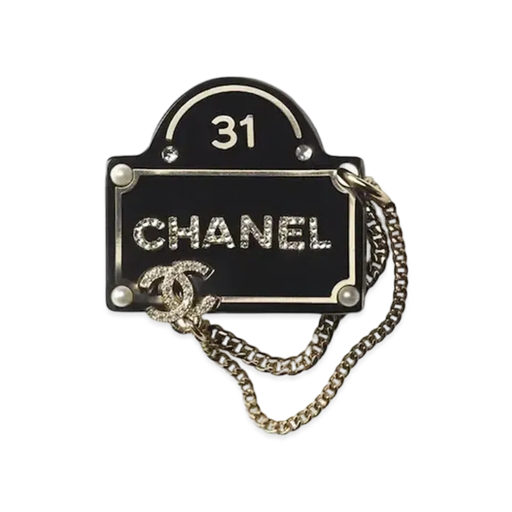 CHANEL Metal Brooch "Black/Gold"