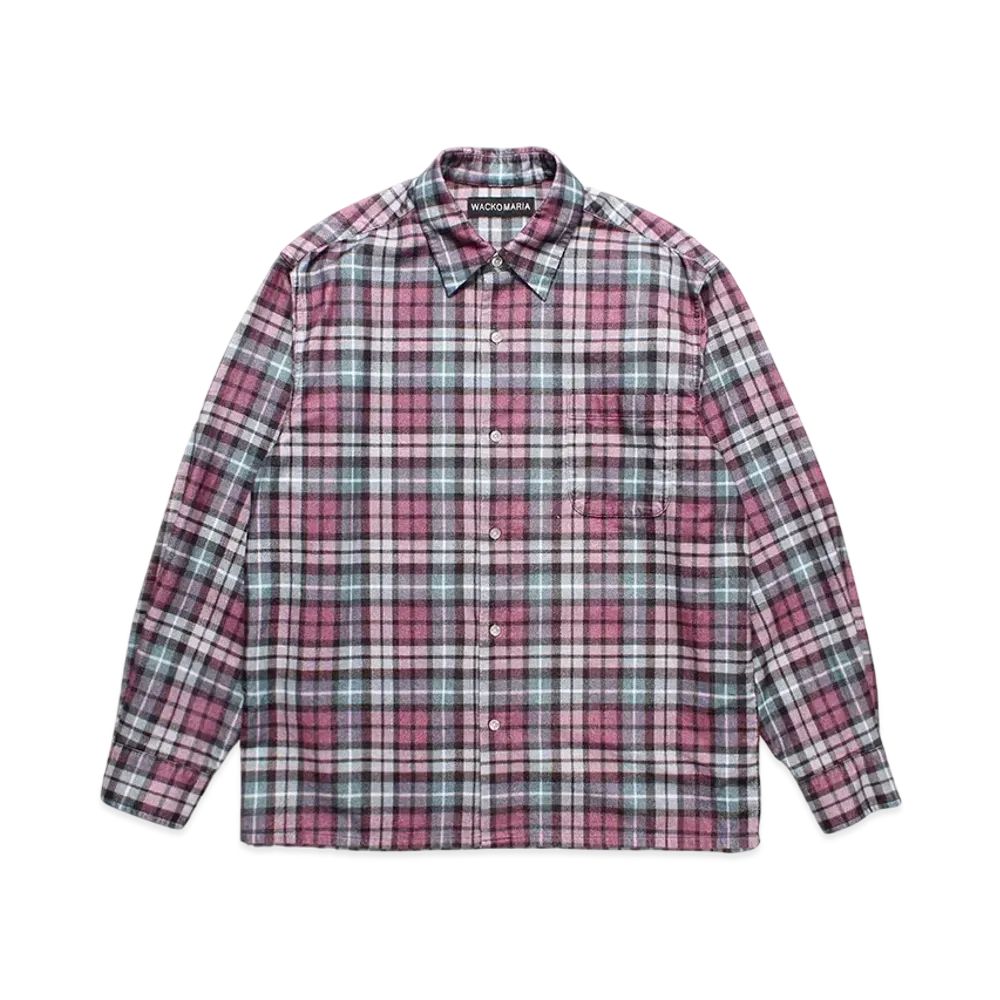 WACKO MARIA Check Flannel Regular Collar Shirt "Purple"