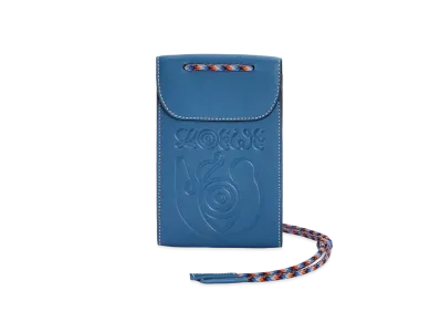 LOEWE Neck Pocket In Classic Calfskin "Blue / Multicolor"