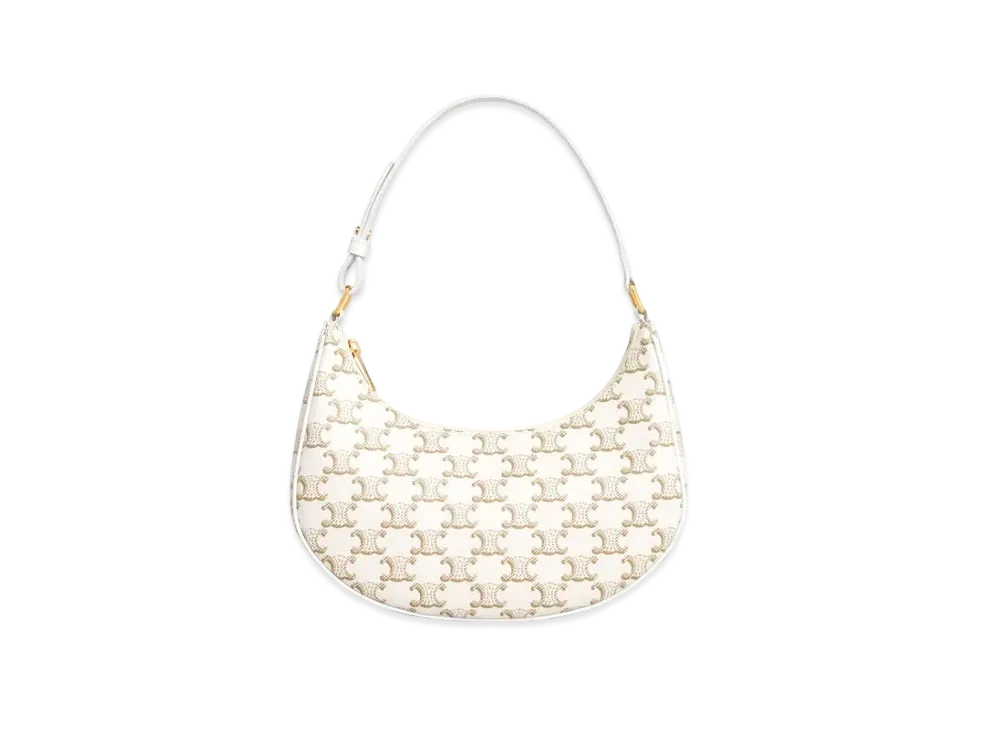 CELINE Ava Bag in Triomphe Canvas "White/White"