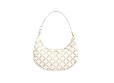 CELINE Ava Bag in Triomphe Canvas "White/White"
