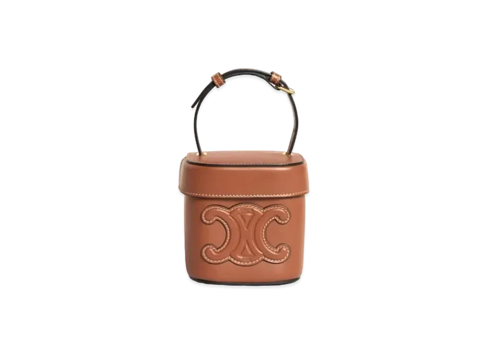 セリーヌ スモールボックス キュイル トリオンフ スムースカーフスキン "タン" 199263DU3.04LU