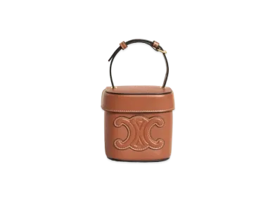 CELINE Small Box Cuir Triomphe In Smooth Calfskin "Tan"