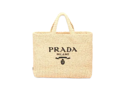 PRADA Raffia Tote Bag "Beige"