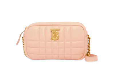 Burberry Mini Quilting Lambskin Lola Camellag "Peach Pink"