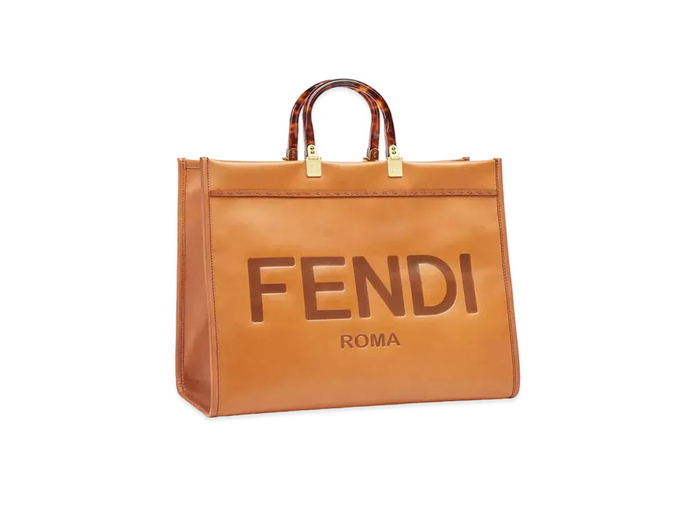 FENDI Sunshine Large Leather Shopper "Brown"