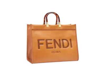 FENDI Sunshine Large Leather Shopper "Brown"