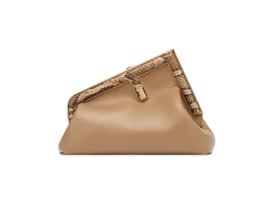 FENDI First Small Leather Bag Exotic Deter "Beige"