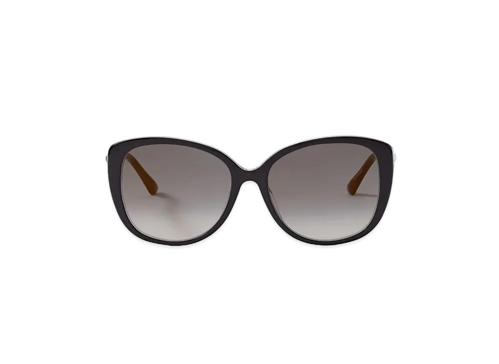 Jimmy Choo Aly Glitter Cat Eye Sunglasses With Swarovski Crystals "Black/Gold"