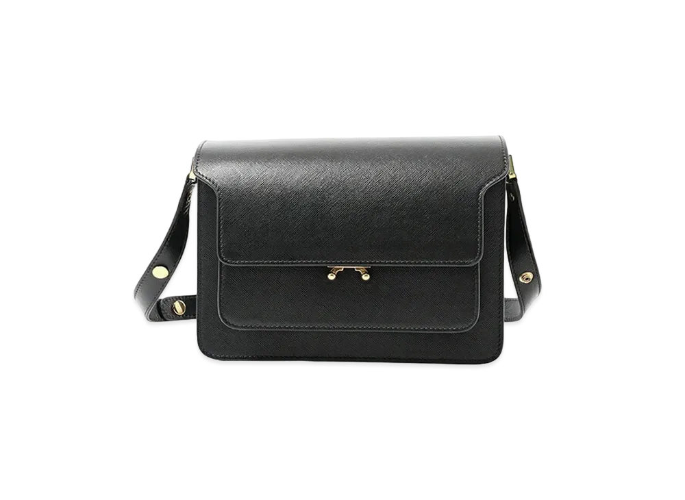 Marni Trunk Bag In Saffiano Leather Black "Black"