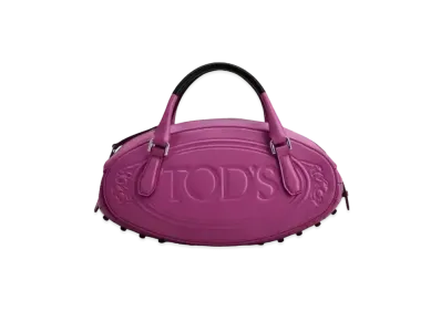 TOD'S Leather Boston Bag Mini "Violet"