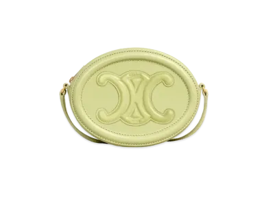 CELINE Crossbody Oval Purse Cuir Triomphe In Smooth Calfskin "Light Jade"