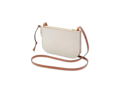 LOEWE Gate Double Zip Pouch In Soft Calfskin "Light Ghost / Ghost"