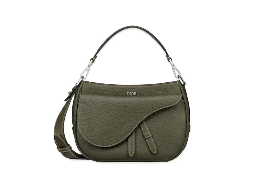ディオール サドル ミニソフトバッグ グレインドカーフスキン "オリーブ" 1ADHO033ULC_H620