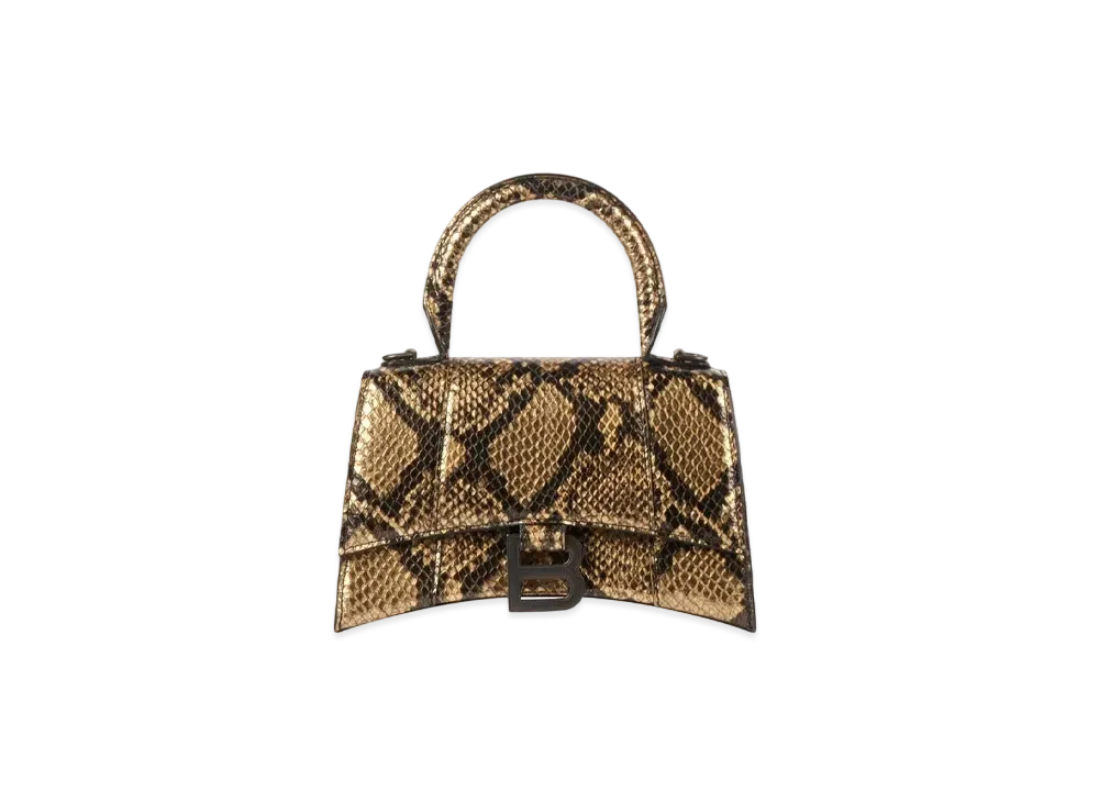 BALENCIAGA Women's Hourglass XS Top Handle Bag "Gold"