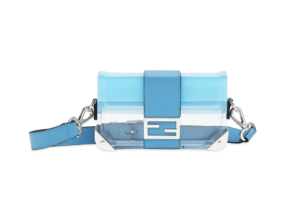 FENDI Baguette Trunk Small & Clear Plexiglass Bag "Light Blue"