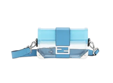 FENDI Baguette Trunk Small & Clear Plexiglass Bag "Light Blue"