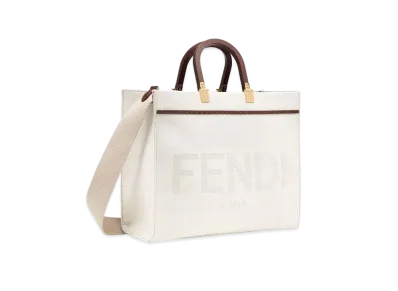 FENDI Fendi Sunshine Medium Canvas Shopper "White"