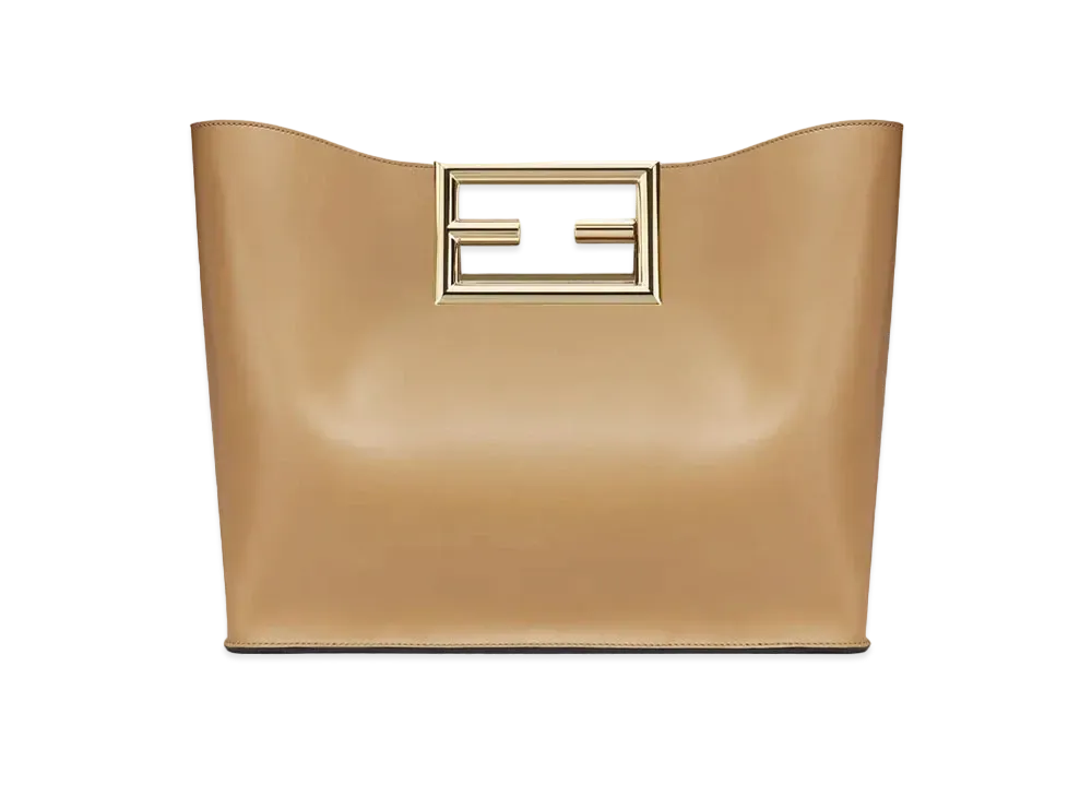 FENDI Way Medium Leather Bag "Beige"