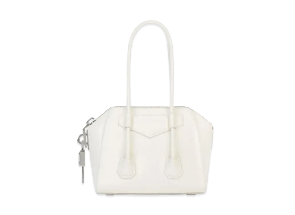 GIVENCHY Mini Antigona Lock Bag in Box Leather "Ivory"