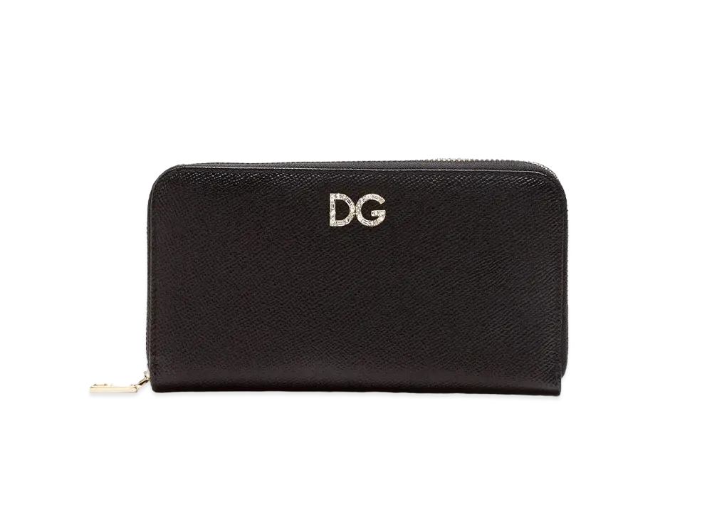 ドルチェ&ガッバーナ ジップアラウンド ウォレット ドフィーヌ カーフスキン "ブラック" BI0473AU77180999