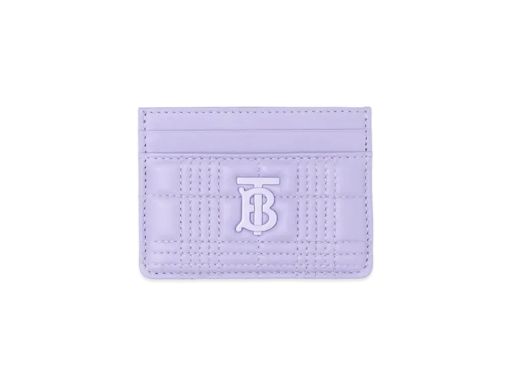 BURBERRY Quilted Lambskin Lola Card Case "Soft Violet"