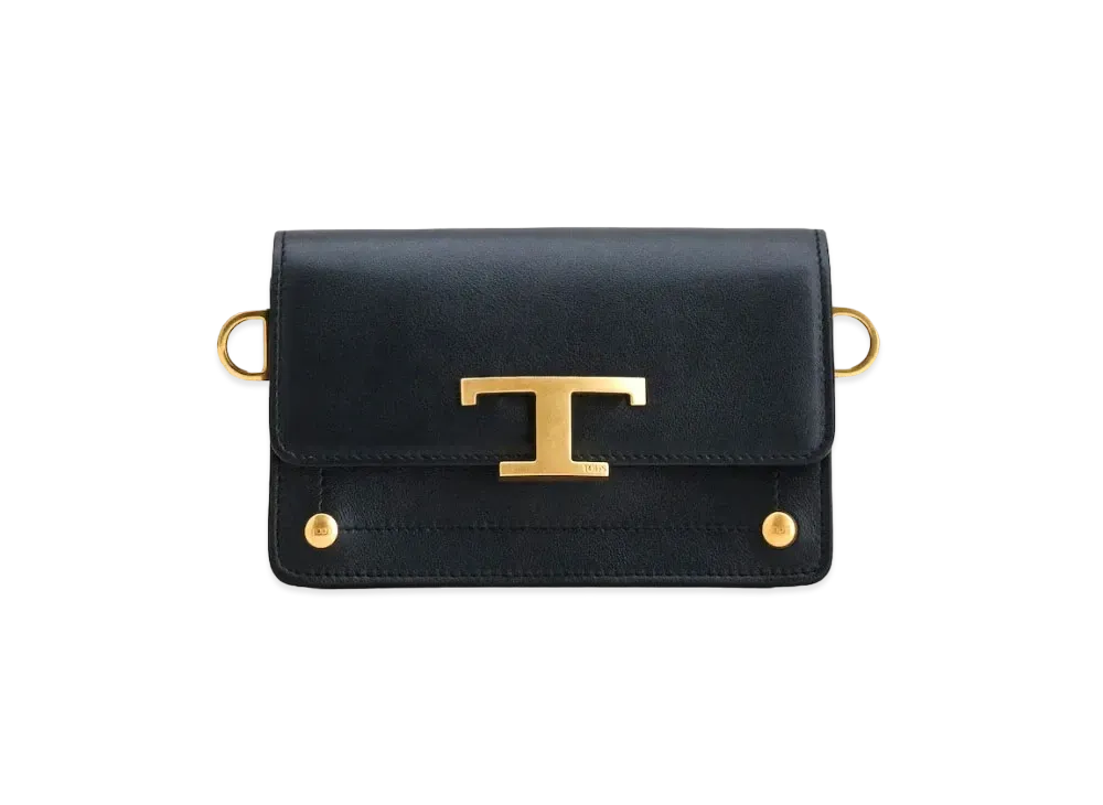 TOD'S Timeless Crossbody Bag In Leather Micro "Black"