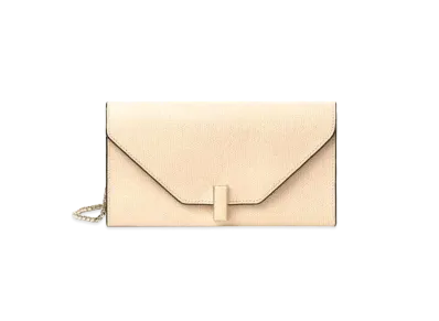 Valextra Iside Chain Wallet "Powder Pink"