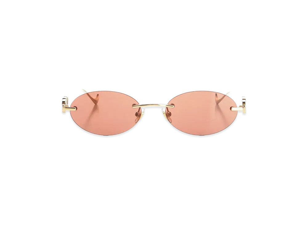 Valentino Women's Geometric Metal Glasses "Red"