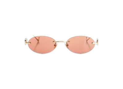 Valentino Women's Geometric Metal Glasses "Red"