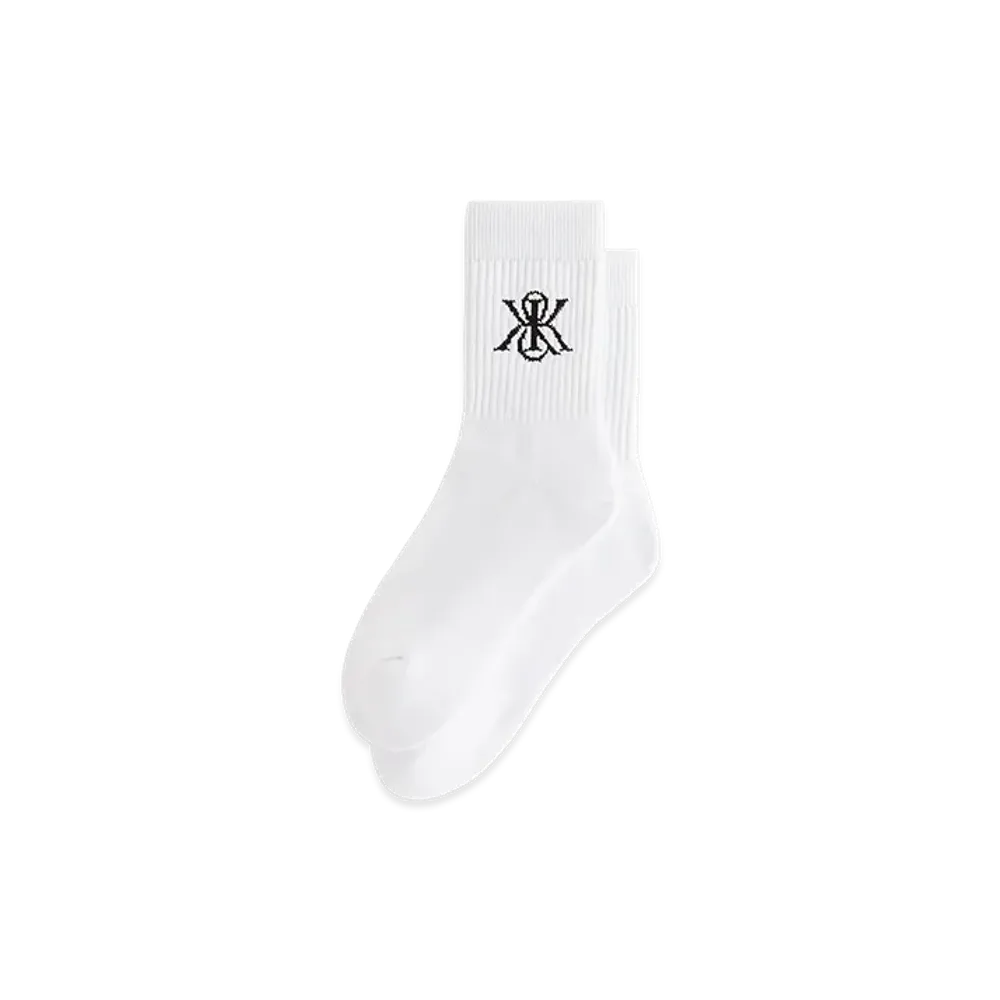 Kith Women's Crest Cotton Mid Crew Socks "White"