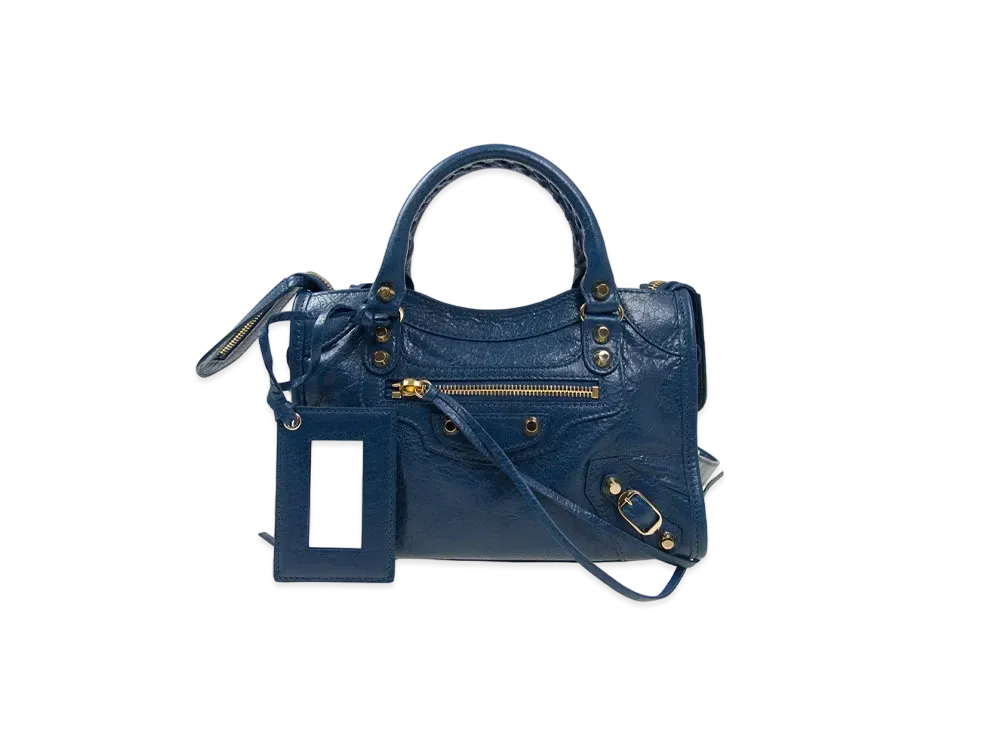 BALENCIAGA Handbag Lambskin "Blue"