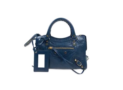 BALENCIAGA Handbag Lambskin "Blue"