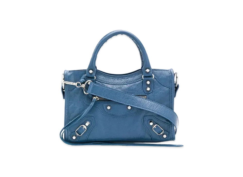 BALENCIAGA Handbag Lambskin "Blue"