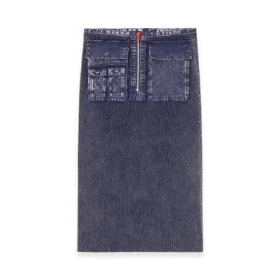 Diesel M-Meryn Knit Midi Skirt With Denim Cargo Pockets "Blue"