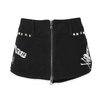 HYSTERIC GLAMOUR Women's Logo & Padlock Denim Shorts "Black"