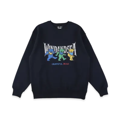 WIND AND SEA x Grateful Dead Crew Neck Sweat Shirt "Navy"