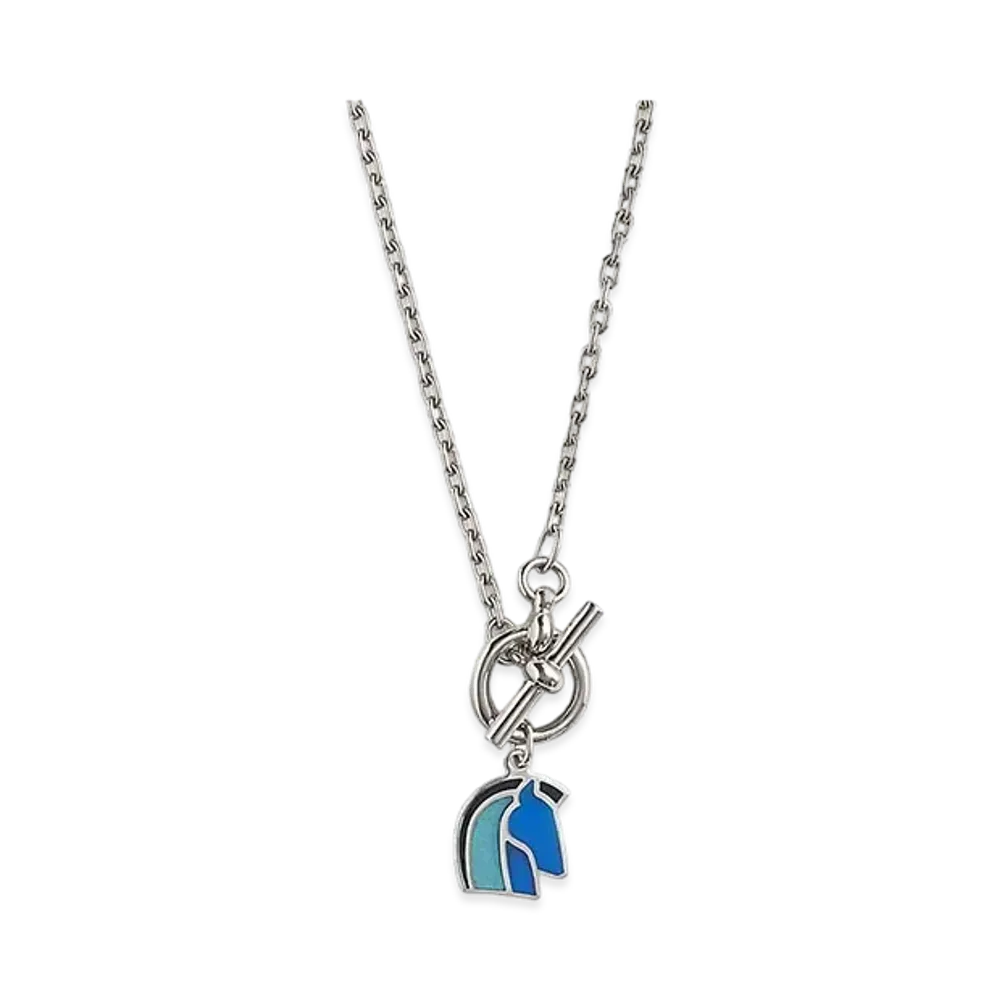 Hermes Helios Cheval Necklace "Camaieu De Bleu"