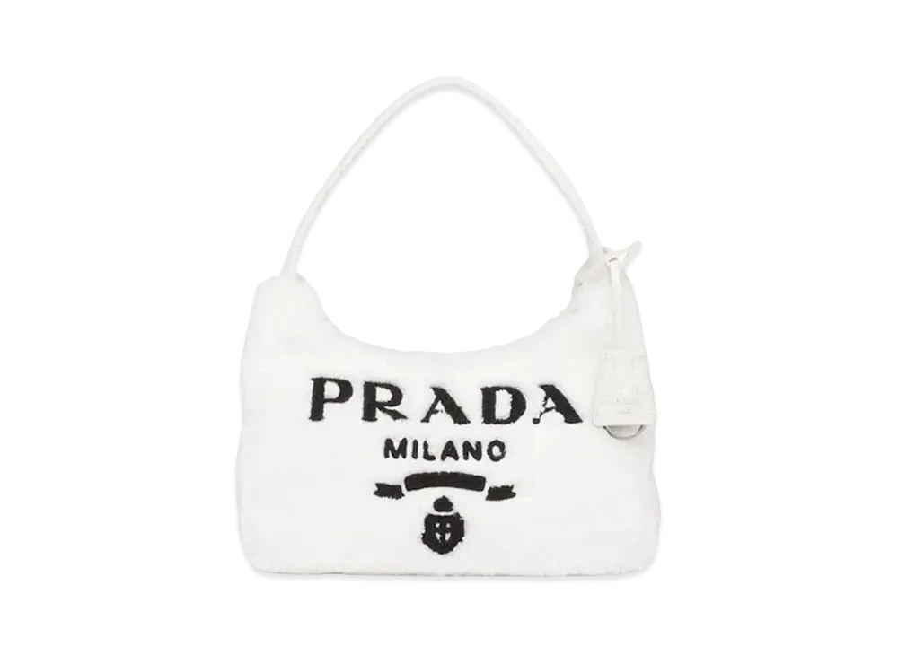 PRADA Re-Edition 2000 Terry Mini Bag "White/Black"