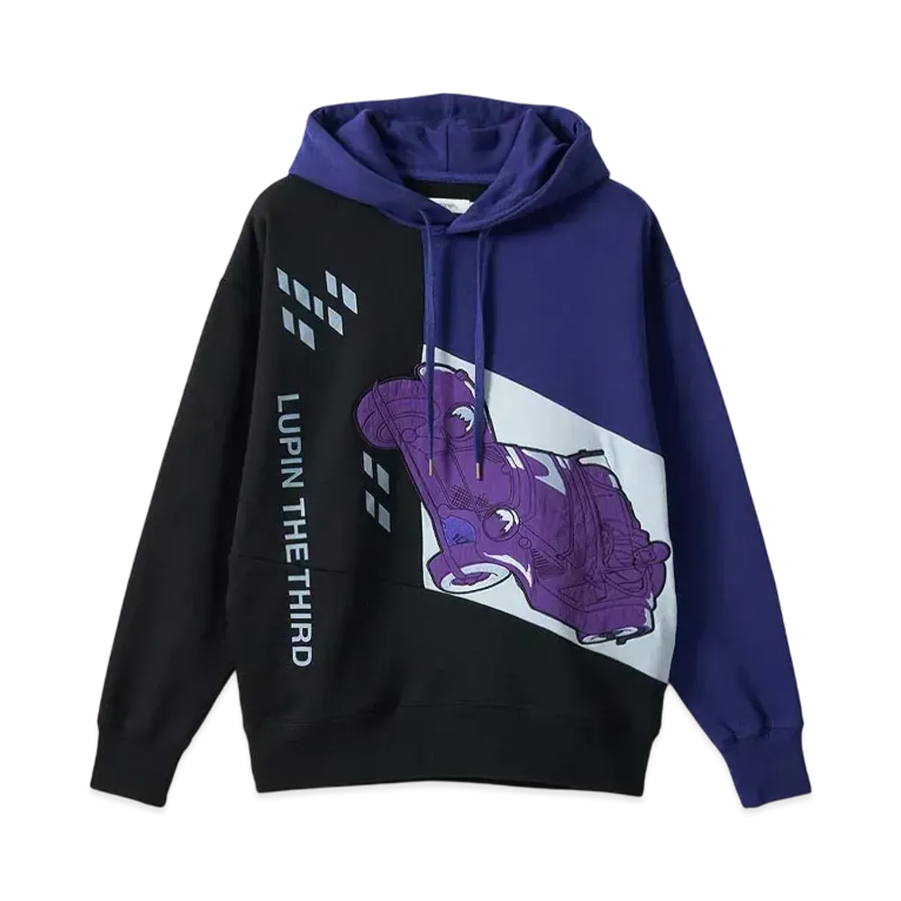 graniph x Lupin III Dark Night Escape Fleece Big Silhouette Parka "Black"