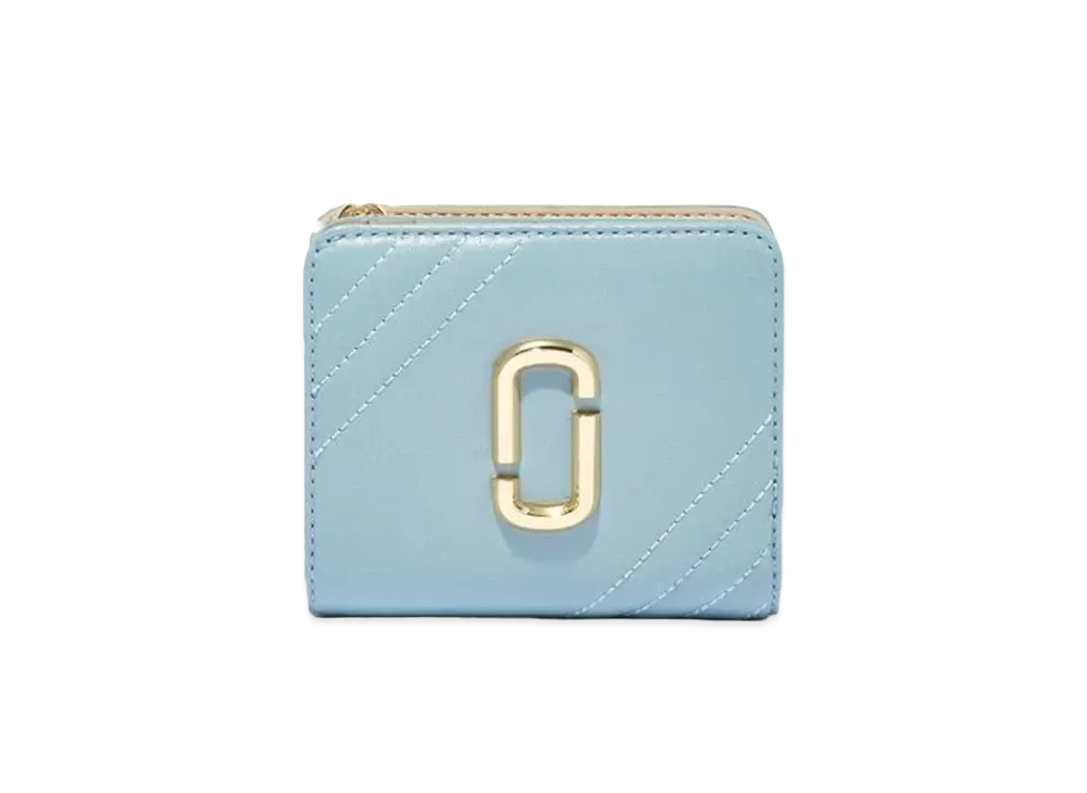 Marc Jacobs The Glam Shot Mini Compact Wallet "Stone Blue"
