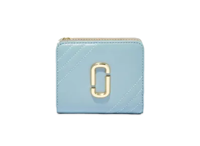 Marc Jacobs The Glam Shot Mini Compact Wallet "Stone Blue"