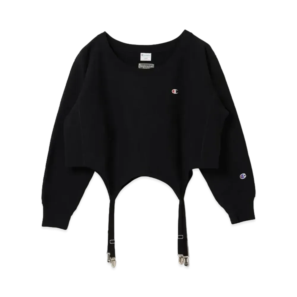 Champion for BEAMS COUTURE Cropped Garter Belt Tops "Black"