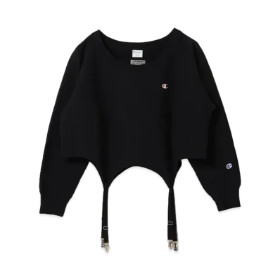 Champion for BEAMS COUTURE Cropped Garter Belt Tops "Black"