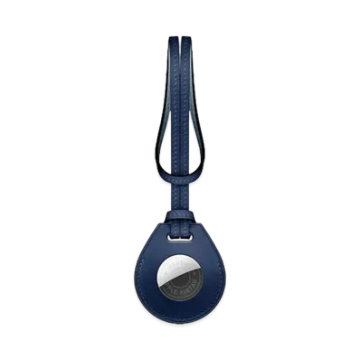Hermes Apple AirTag Bicolor Bag Charm "Bleu Saphir/Bleu Lin"
