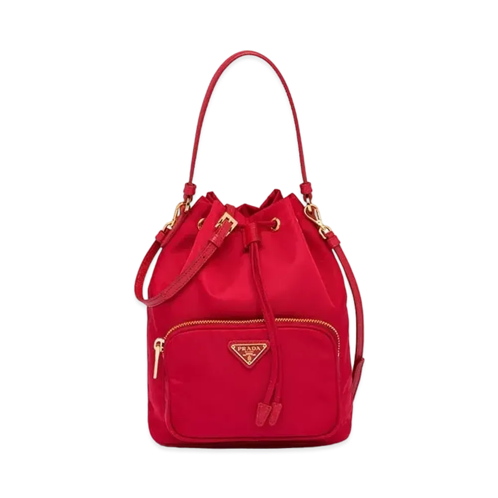 PRADA Duet Nylon Shoulder Bag "Red"