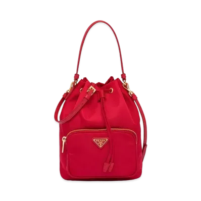 PRADA Duet Nylon Shoulder Bag "Red"
