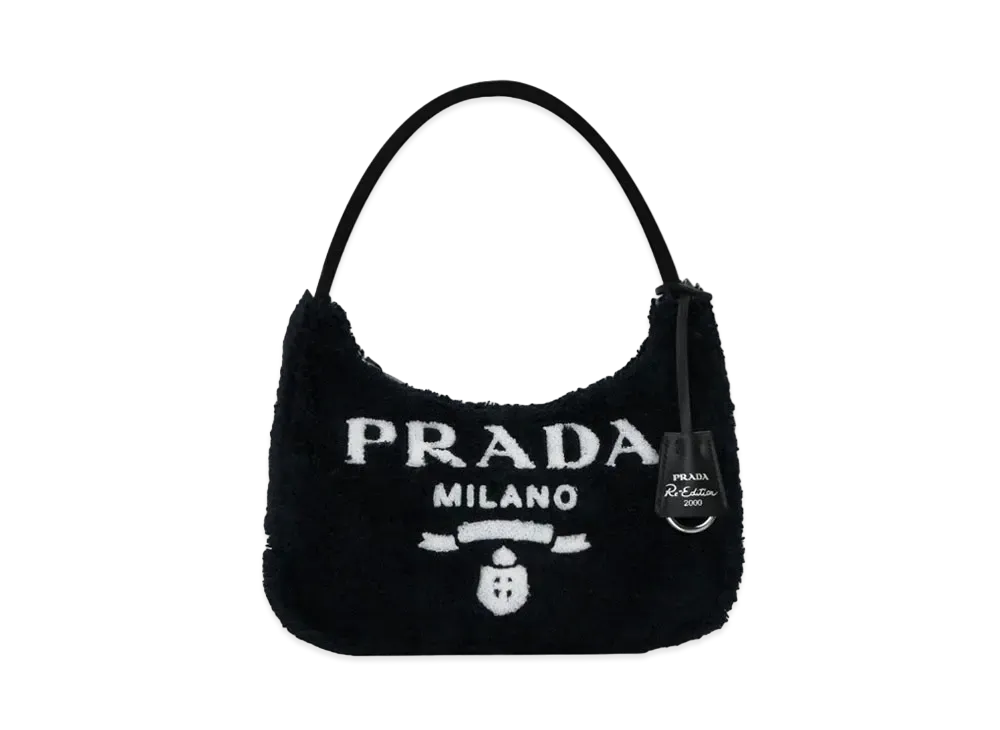 PRADA Re-Edition 2000 Terry Mini Bag "Black/White"